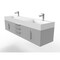 Castello Usa Amazon 72" Wall Mounted Gray Vanity With White Top And Brushed Nickel Handles CB-MC-72G-BN-2056-WH - alternate 2